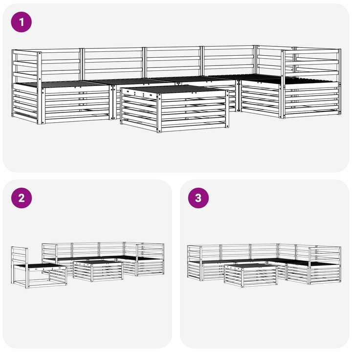 Udendørs sofagruppe 6 pcs Naturfarvet
