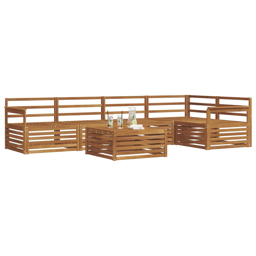 Udendørs sofagruppe 6 pcs Naturfarvet