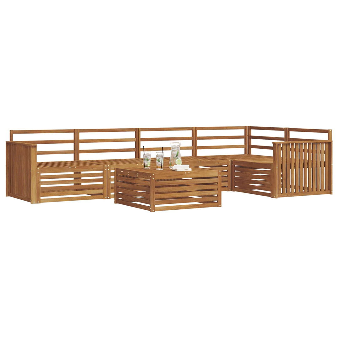 Udendørs sofagruppe 6 pcs Naturfarvet