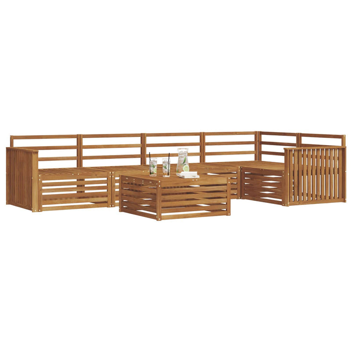 Udendørs sofagruppe 6 pcs Naturfarvet