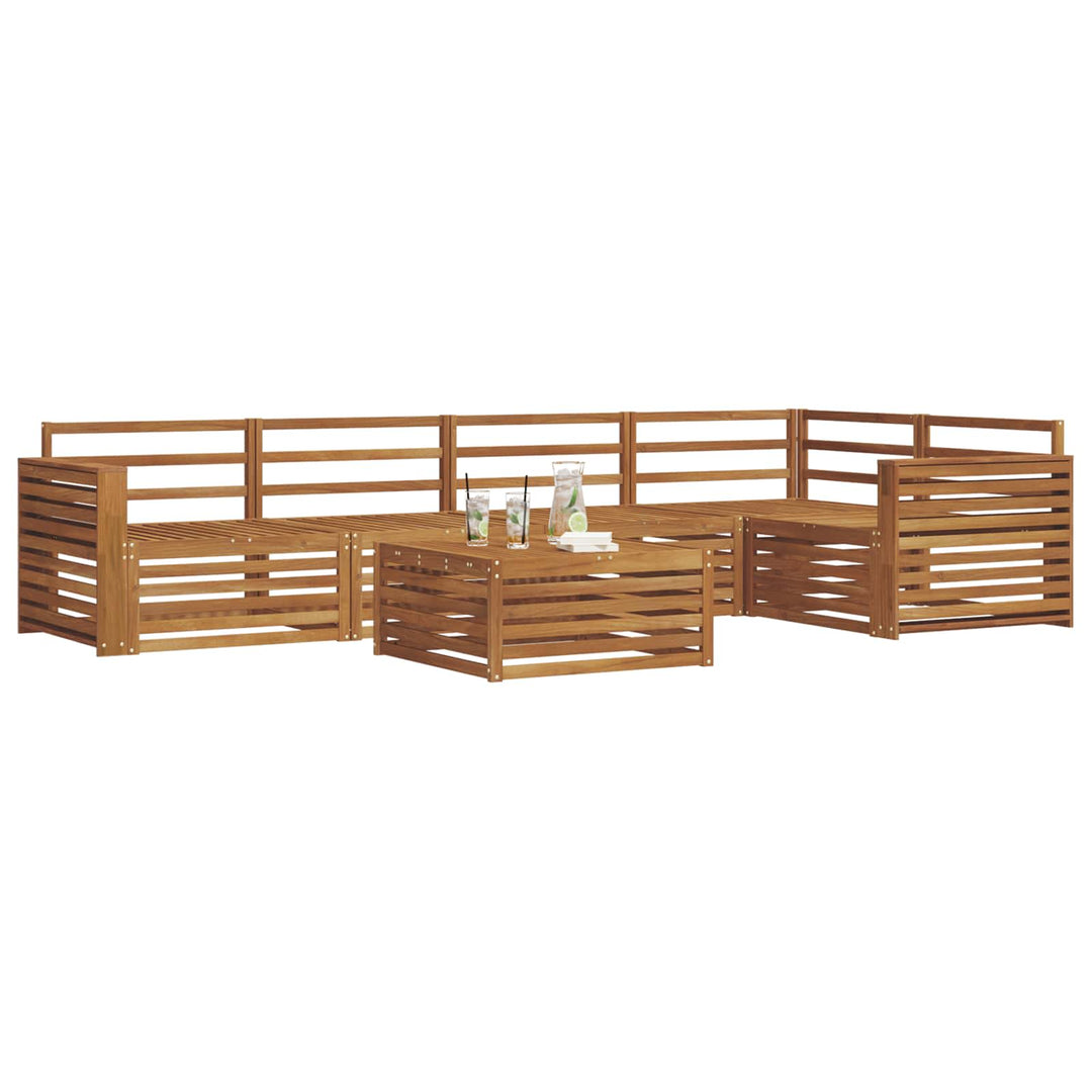 Udendørs sofagruppe 6 pcs Naturfarvet