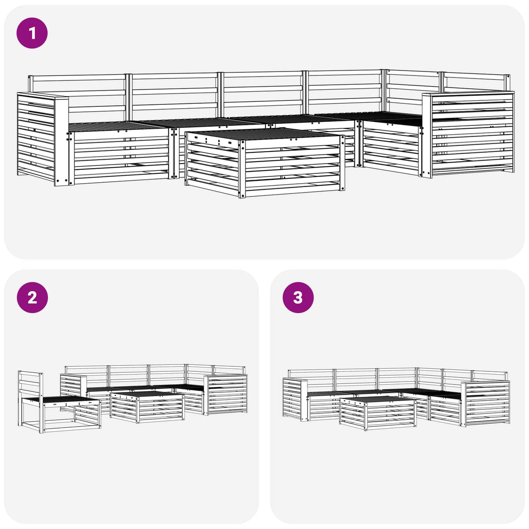 Udendørs sofagruppe 6 pcs Naturfarvet