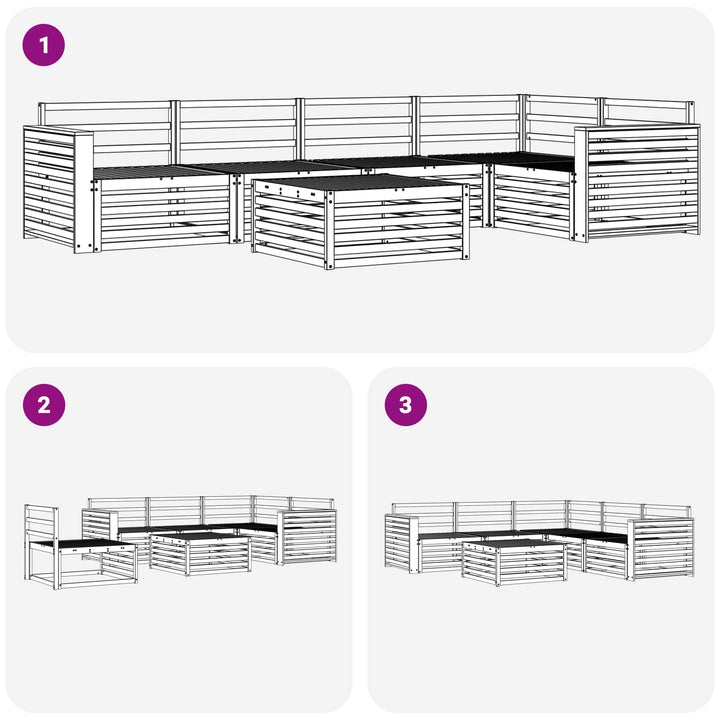 Udendørs sofagruppe 6 pcs Naturfarvet