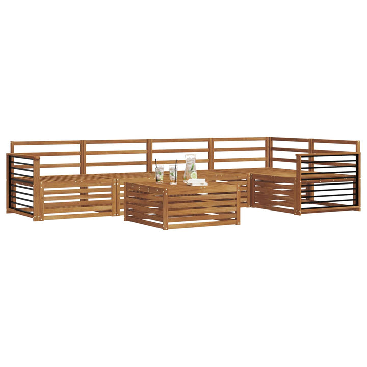 Udendørs sofagruppe 6 pcs Naturfarvet