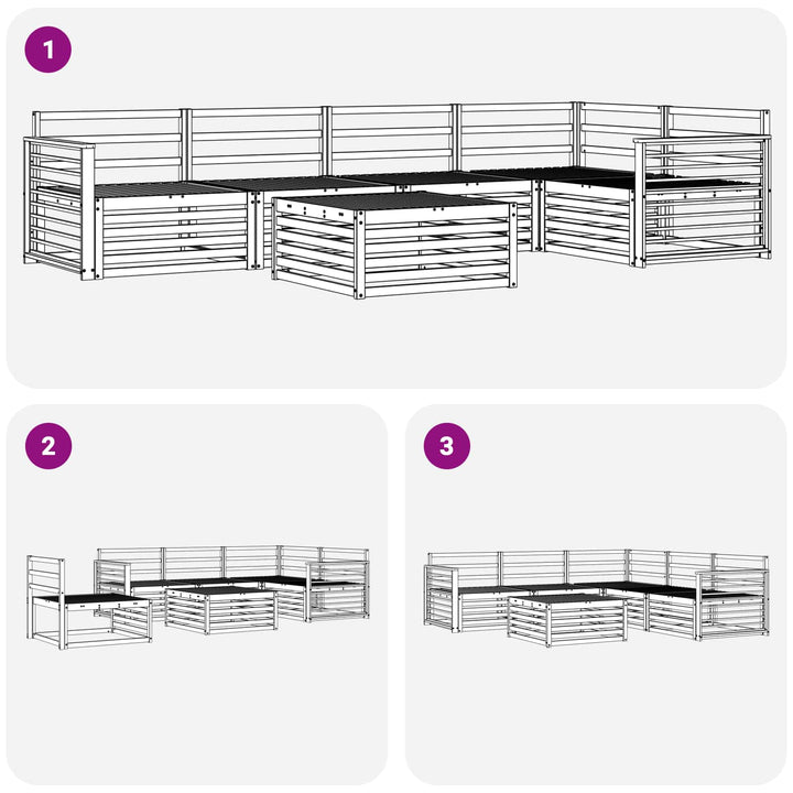 Udendørs sofagruppe 6 pcs Naturfarvet