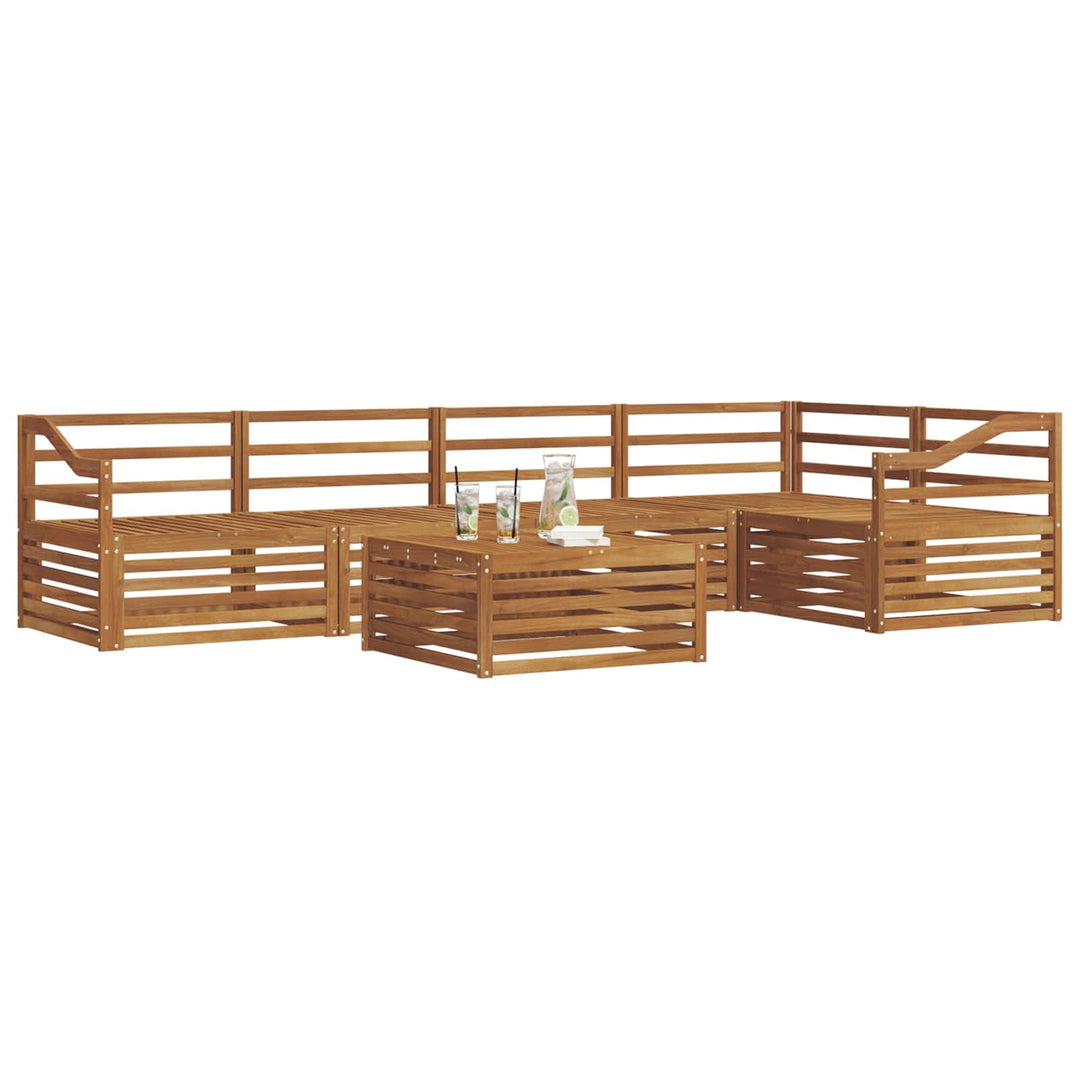 Udendørs sofagruppe 6 pcs Naturfarvet