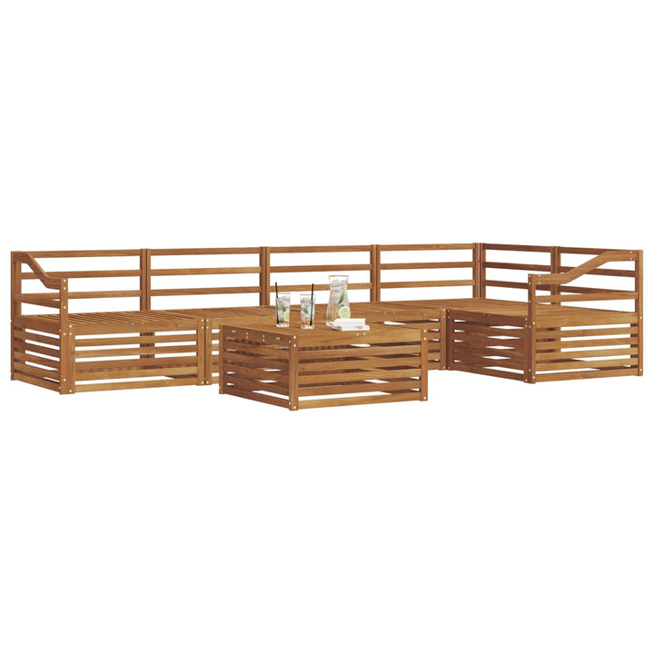 Udendørs sofagruppe 6 pcs Naturfarvet