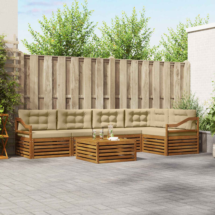 Udendørs sofagruppe 6 stk. Naturlig og Beige