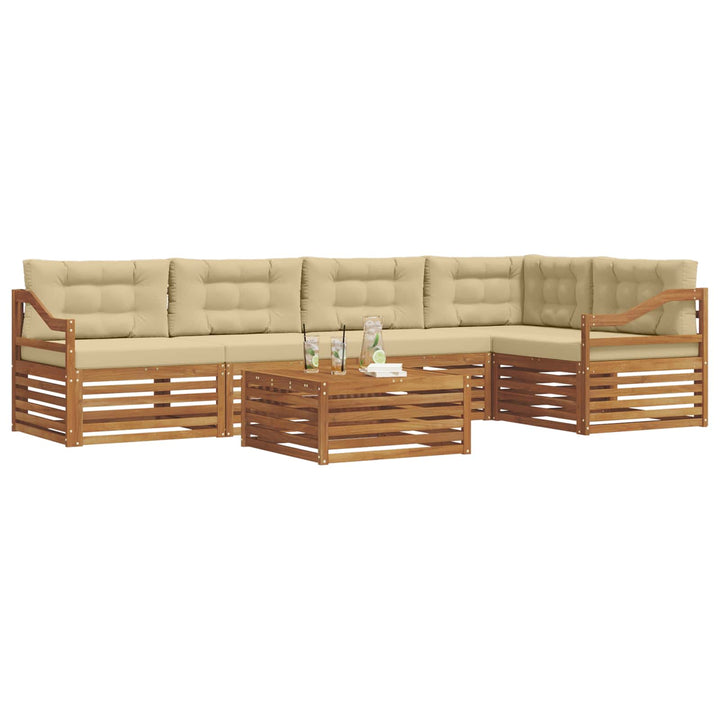 Udendørs sofagruppe 6 stk. Naturlig og Beige