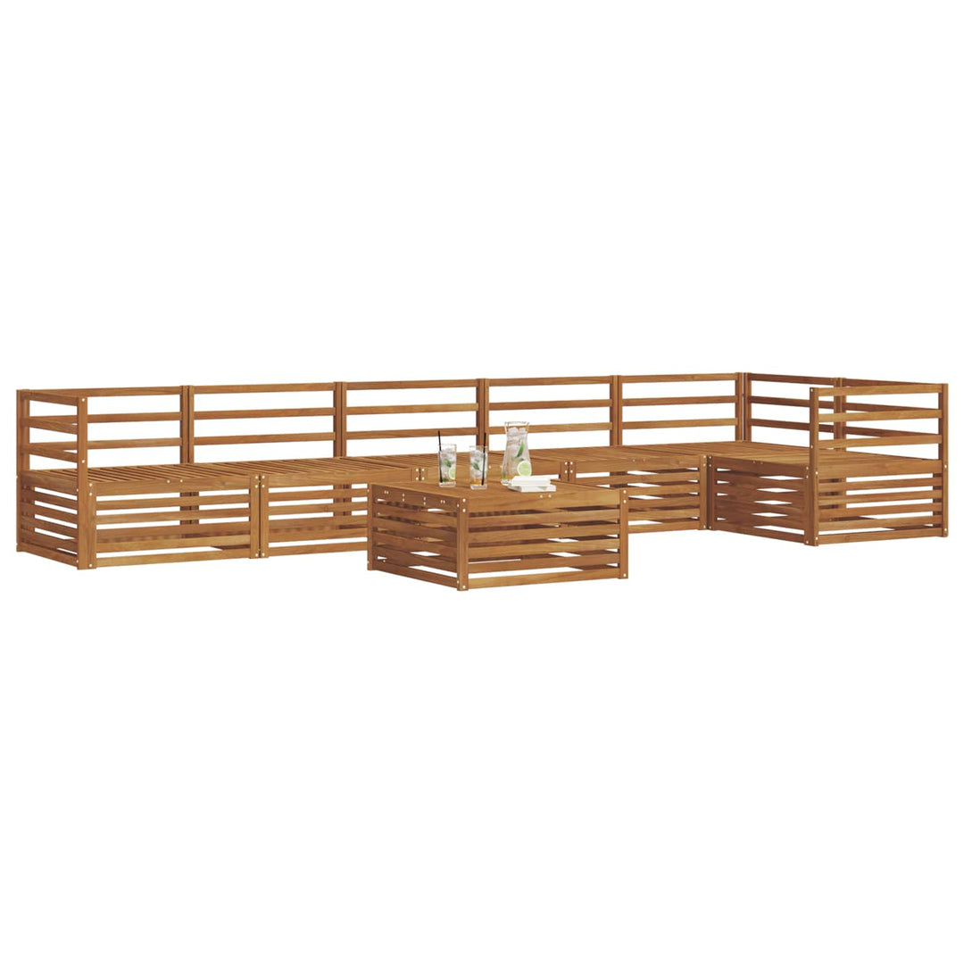 Udendørs sofagruppe 7 pcs Naturfarvet