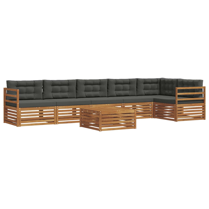 Udendørs sofagruppe med pude 7 pcs Naturlig og Antracit