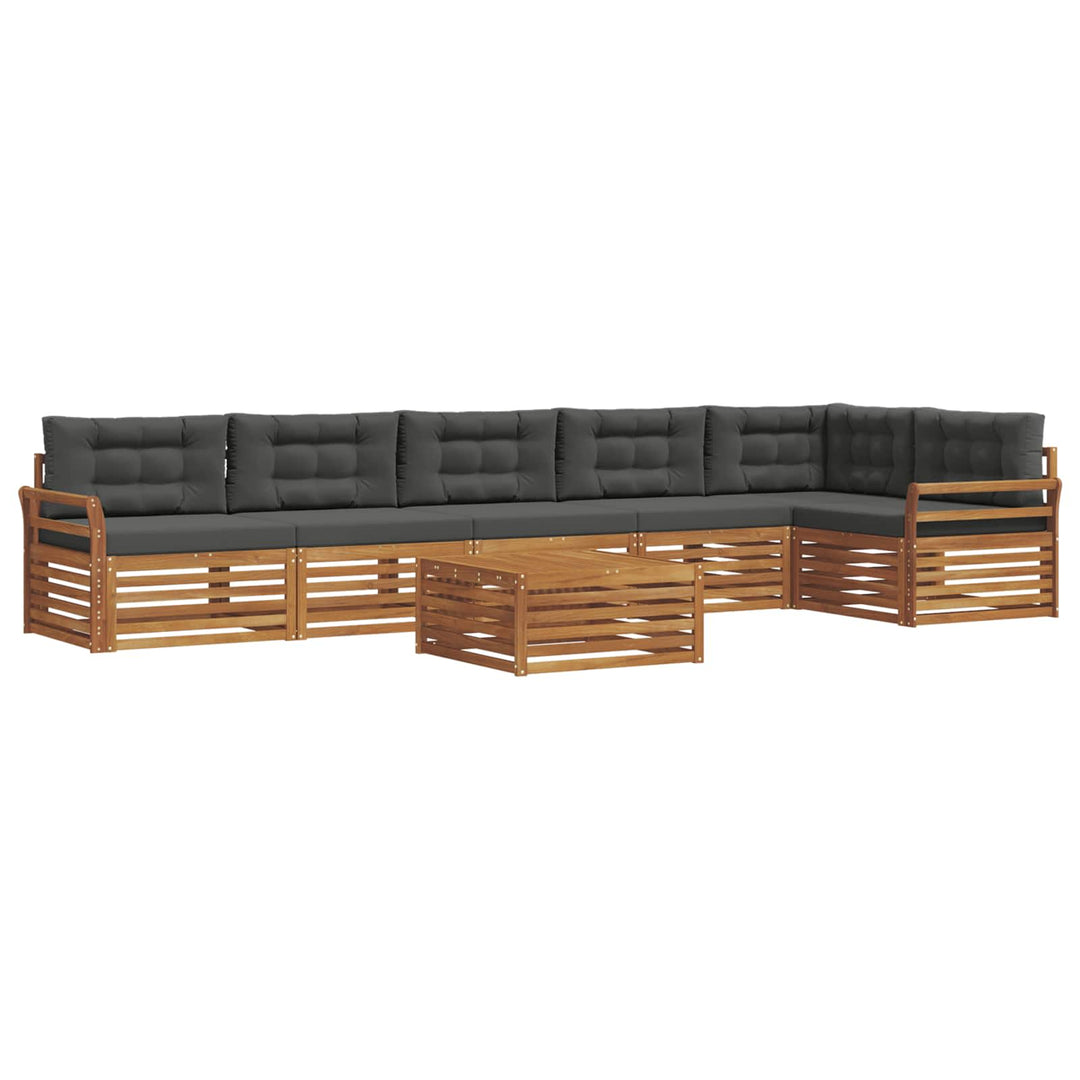 Udendørs sofagruppe med pude 7 pcs Naturlig og Antracit