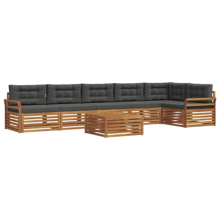 Udendørs sofagruppe med pude 7 pcs Naturlig og Antracit