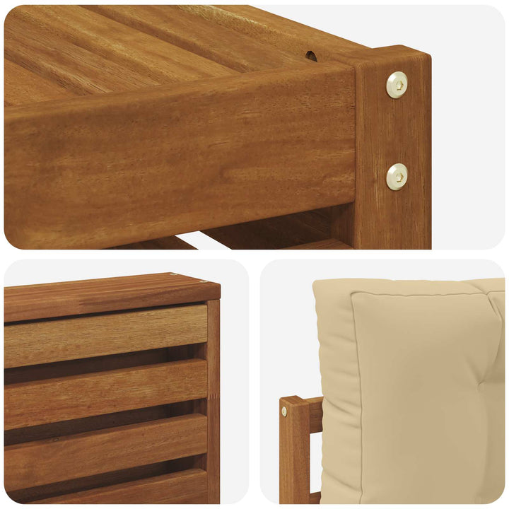 Udendørs sofagruppe med pude 7 pcs Naturlig og Beige