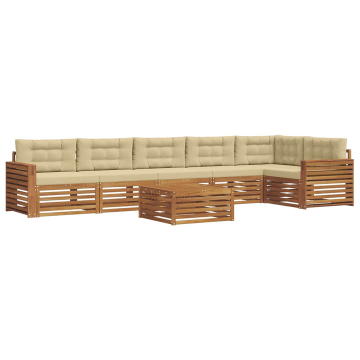 Udendørs sofagruppe med pude 7 pcs Naturlig og Beige