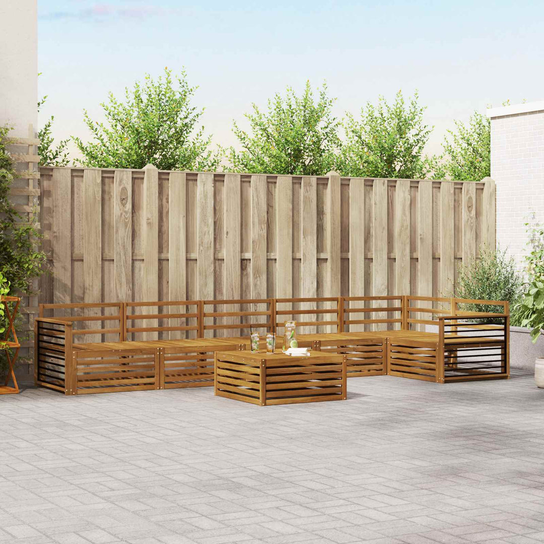 Udendørs sofagruppe 7 pcs Naturfarvet Massivt Akacietræ