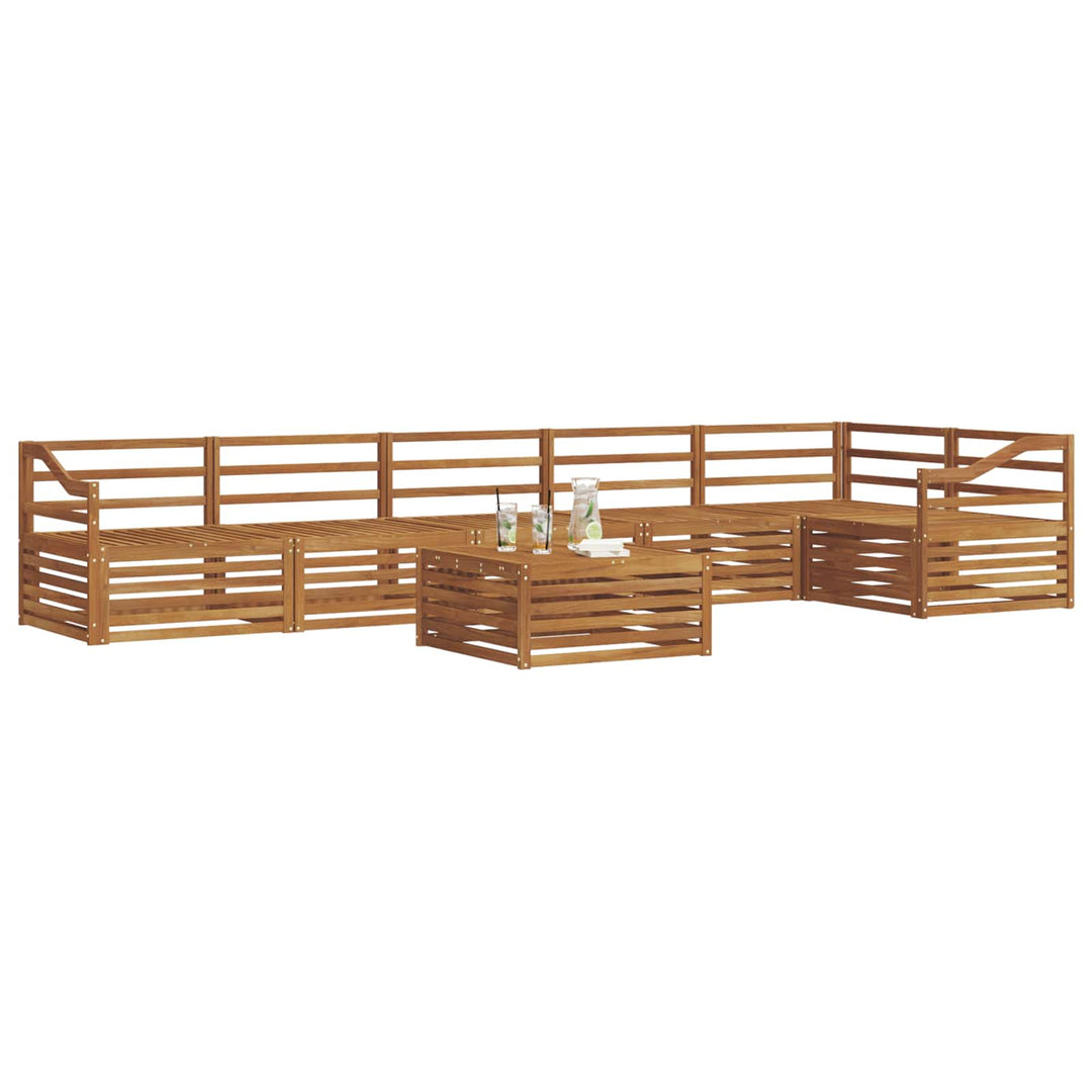 Udendørs sofagruppe 7 pcs Naturfarvet