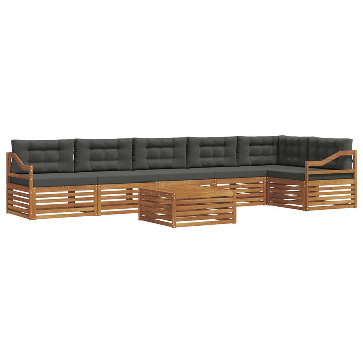 Udendørs sofagruppe med pude 7 pcs Naturlig og Antracit