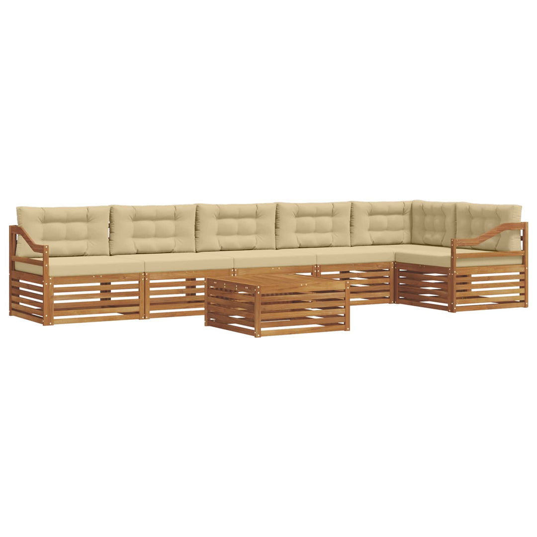 Udendørs sofagruppe med pude 7 pcs Naturlig og Beige