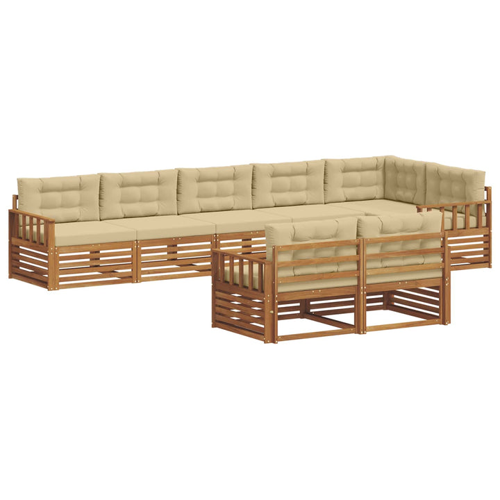 Udendørs sofagruppe med pude 8 pcs Naturlig og Beige