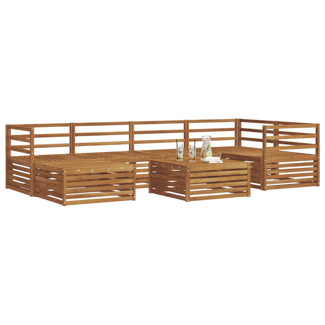 Udendørs sofagruppe 7 pcs Naturfarvet