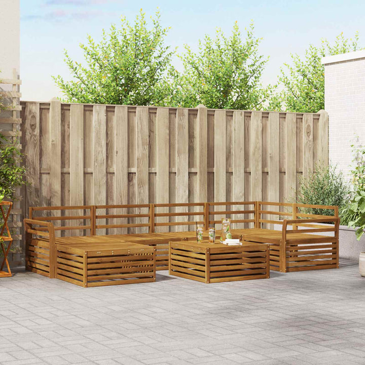 Udendørs sofagruppe 7 pcs Naturfarvet Massivt Akacietræ