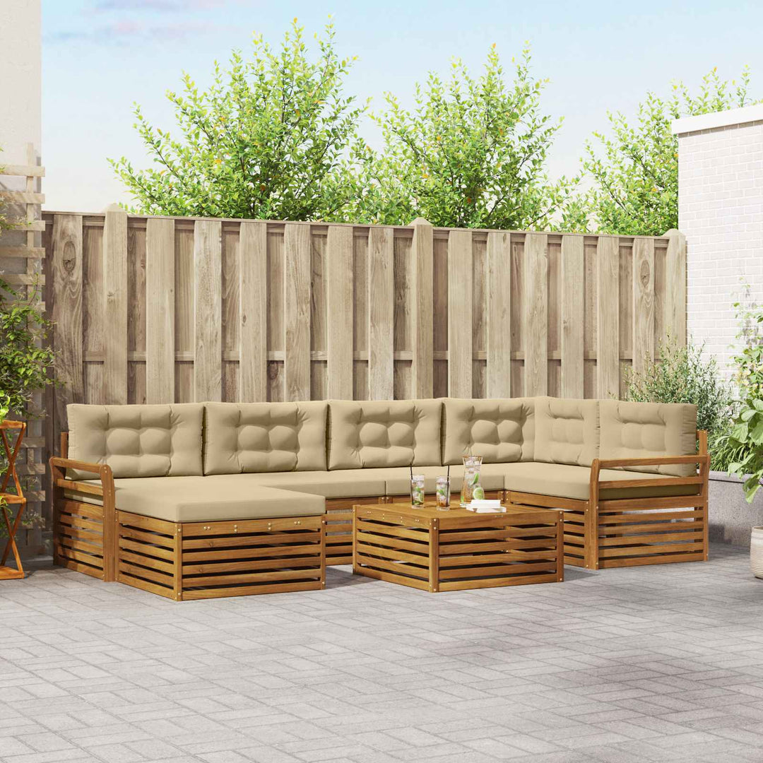 Udendørs sofagruppe 7 stk. Naturlig og Beige