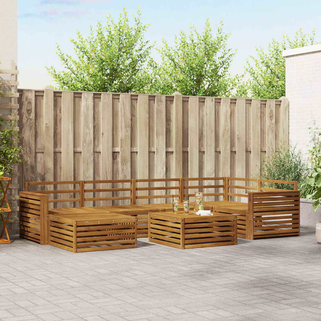 Udendørs sofagruppe 7 pcs Naturfarvet Massivt Akacietræ
