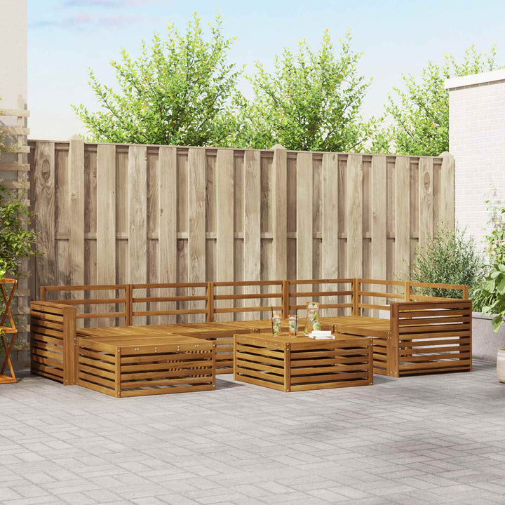 Udendørs sofagruppe 7 pcs Naturfarvet Massivt Akacietræ
