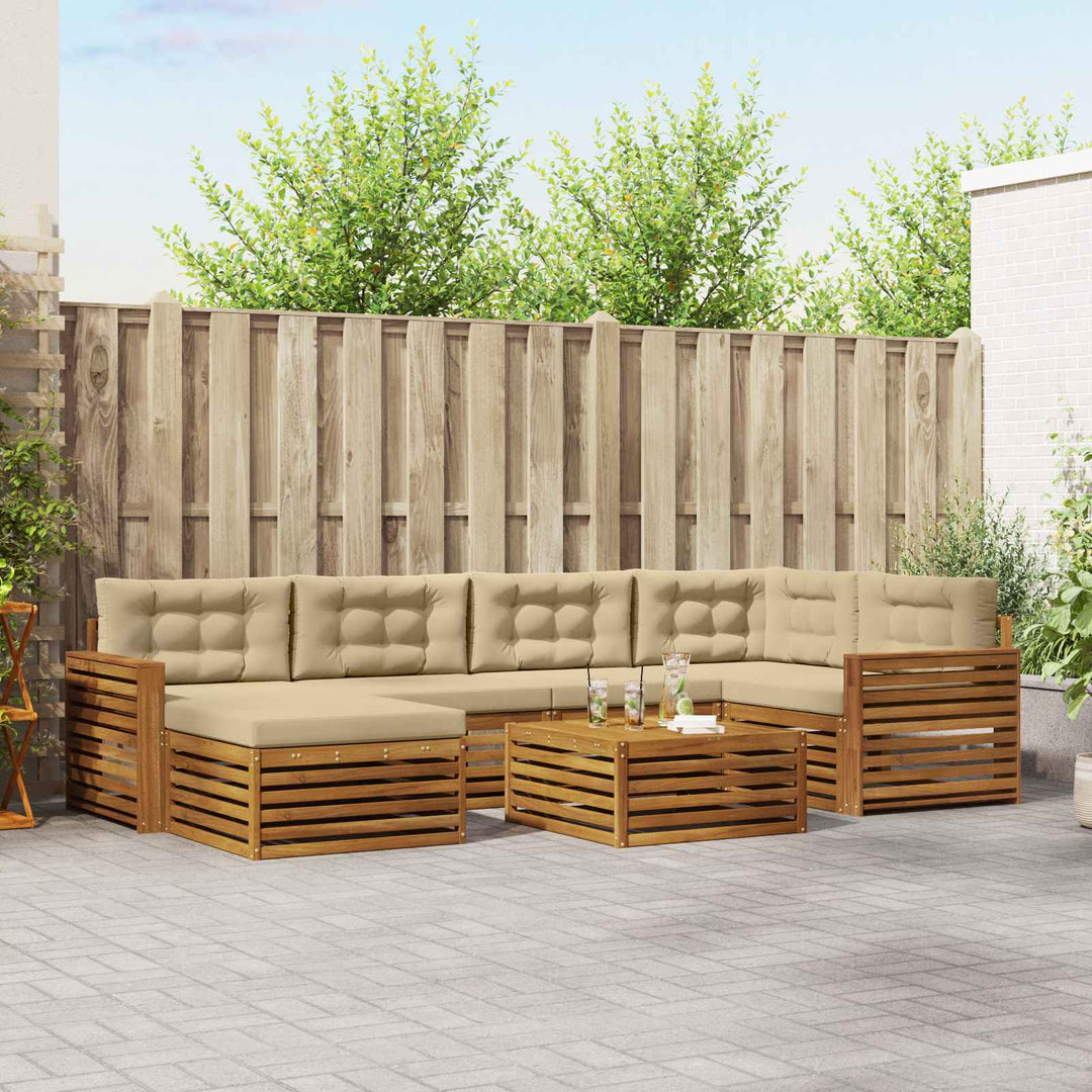 Udendørs sofagruppe 7 stk. Naturlig og Beige
