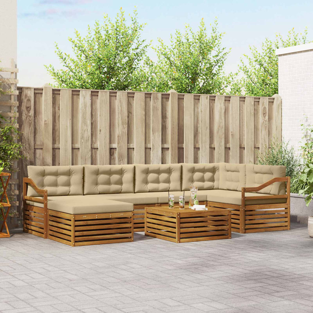 Udendørs sofagruppe 7 stk. Naturlig og Beige