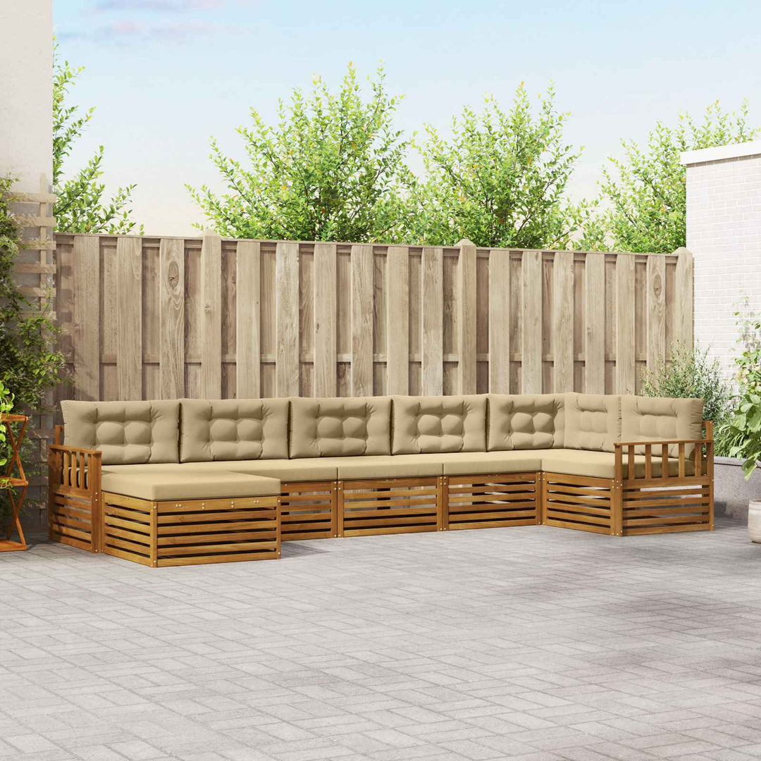 Udendørs sofagruppe 7 stk. Naturlig og Beige