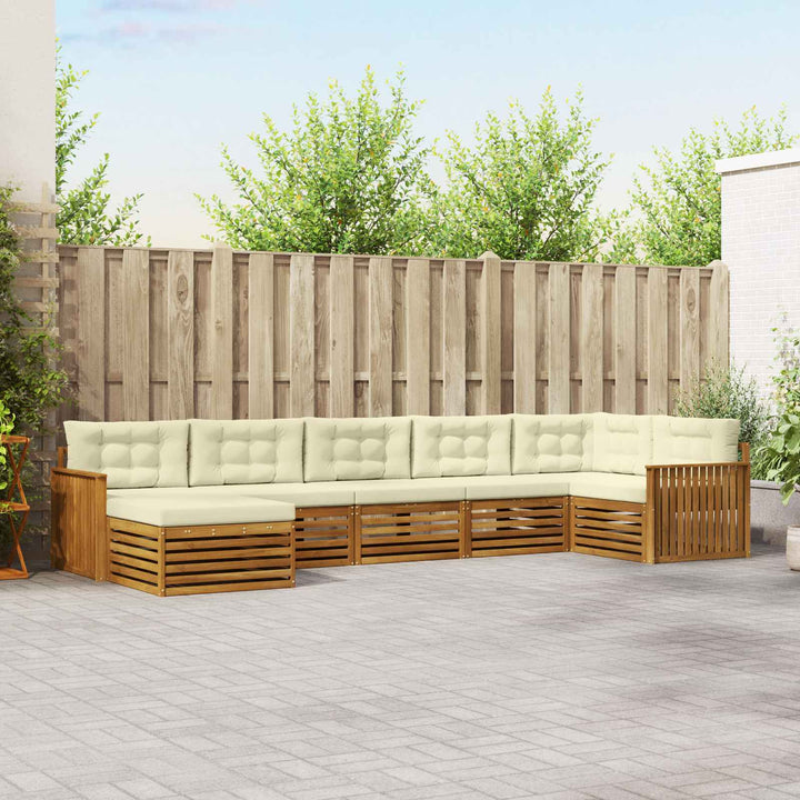 Udendørs sofagruppe 7 stk. Naturlig og Fløde