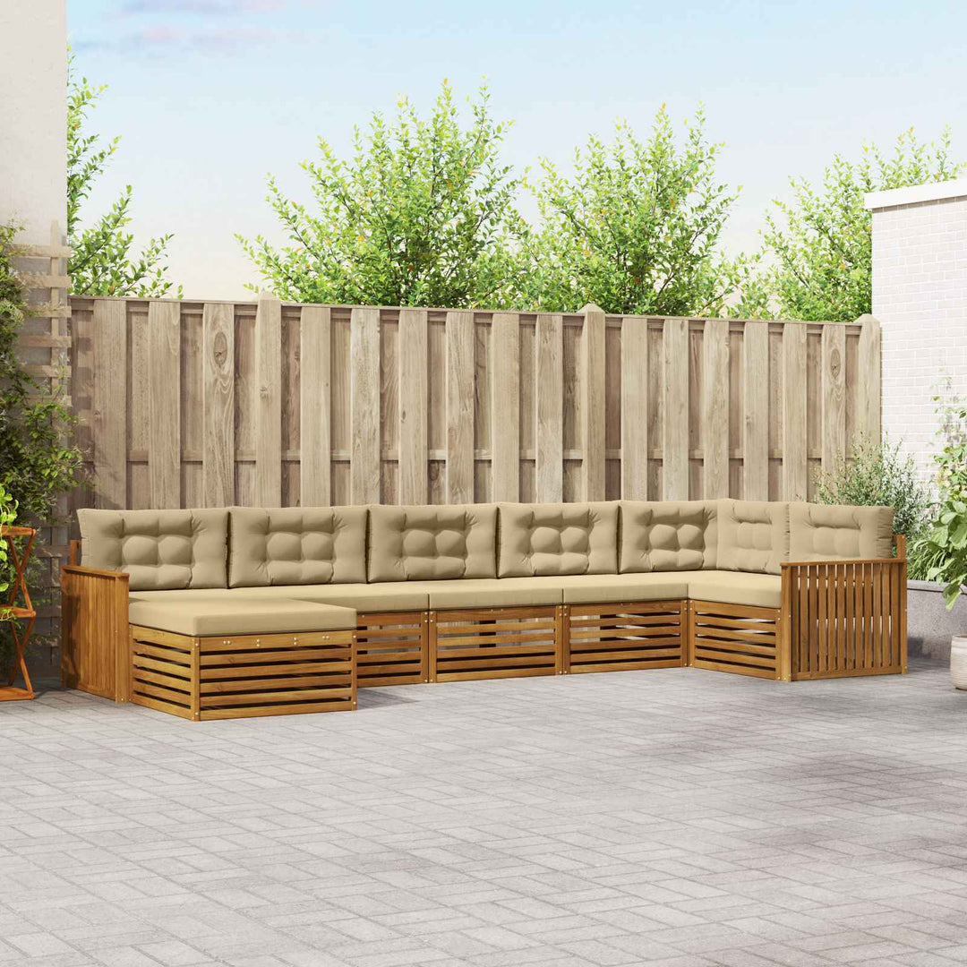 Udendørs sofagruppe 7 stk. Naturlig og Beige