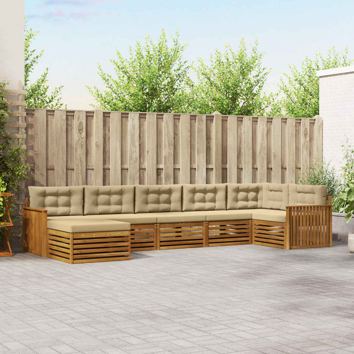 Udendørs sofagruppe 7 stk. Naturlig og Beige