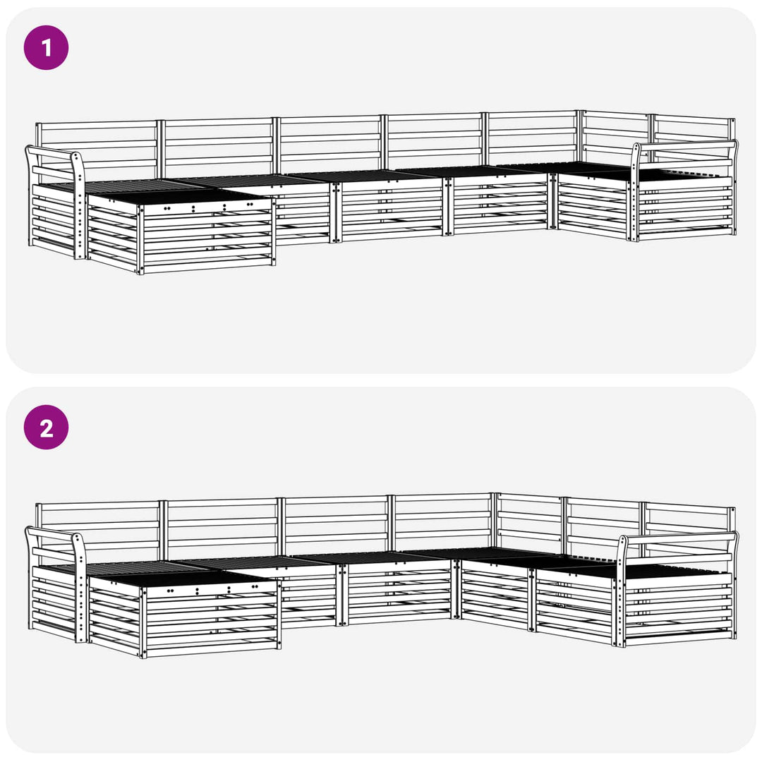 Udendørs sofagruppe 7 stk. Naturfarvet