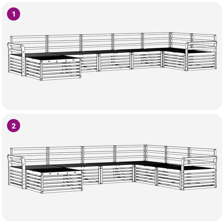 Udendørs sofagruppe 7 stk. Naturfarvet