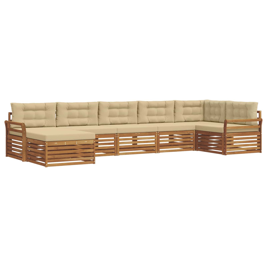 Udendørs sofagruppe 7 stk. Naturlig og Beige
