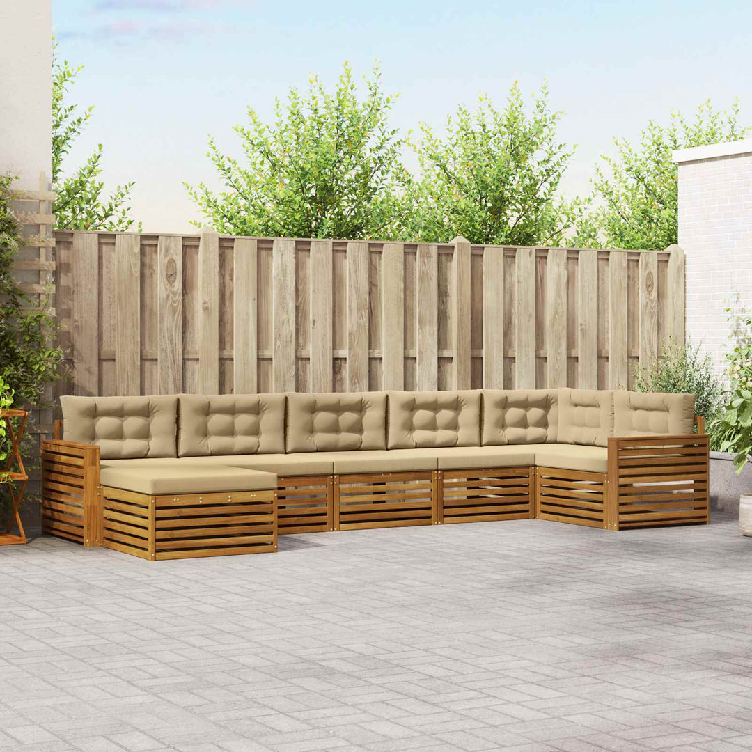Udendørs sofagruppe 7 stk. Naturlig og Beige