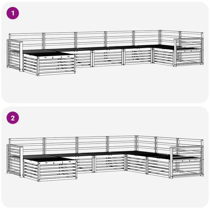 Udendørs sofagruppe 7 stk. Naturfarvet