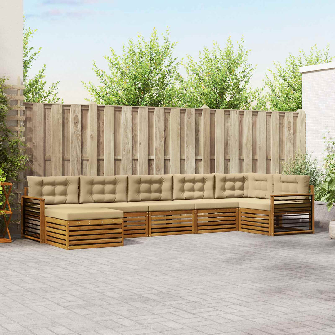 Udendørs sofagruppe 7 stk. Naturlig og Beige