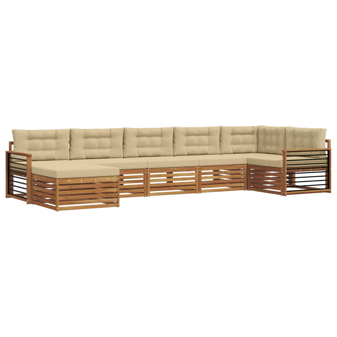 Udendørs sofagruppe 7 stk. Naturlig og Beige