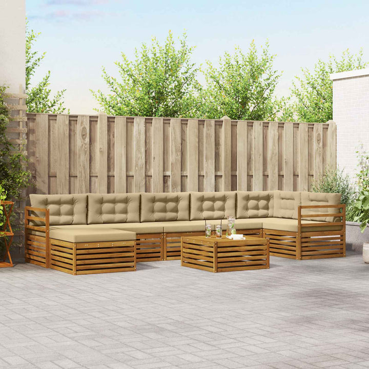 Udendørs sofagruppe 8 stk. Naturlig og Beige