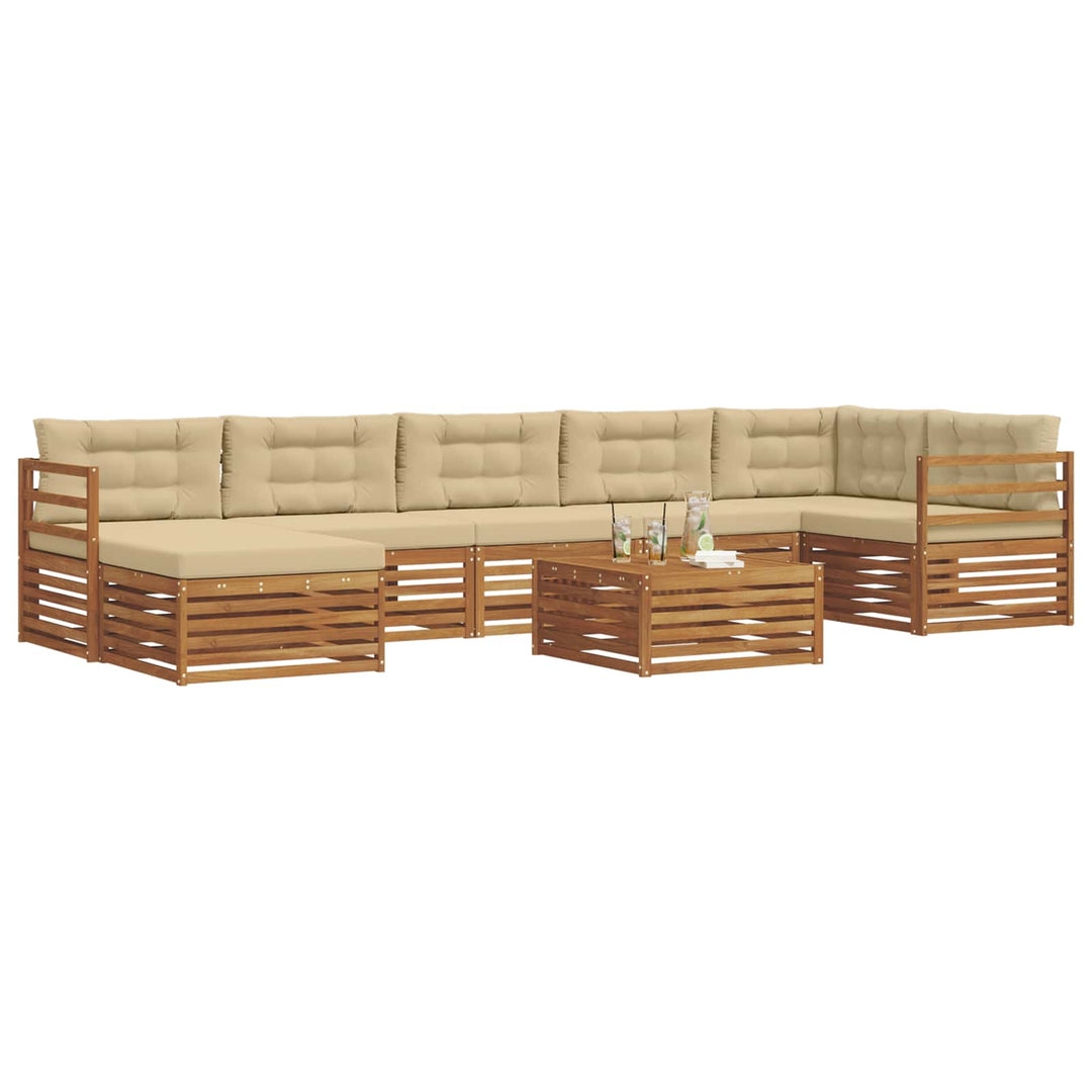 Udendørs sofagruppe 8 stk. Naturlig og Beige