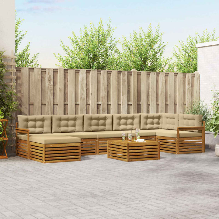 Udendørs sofagruppe 8 stk. Naturlig og Beige
