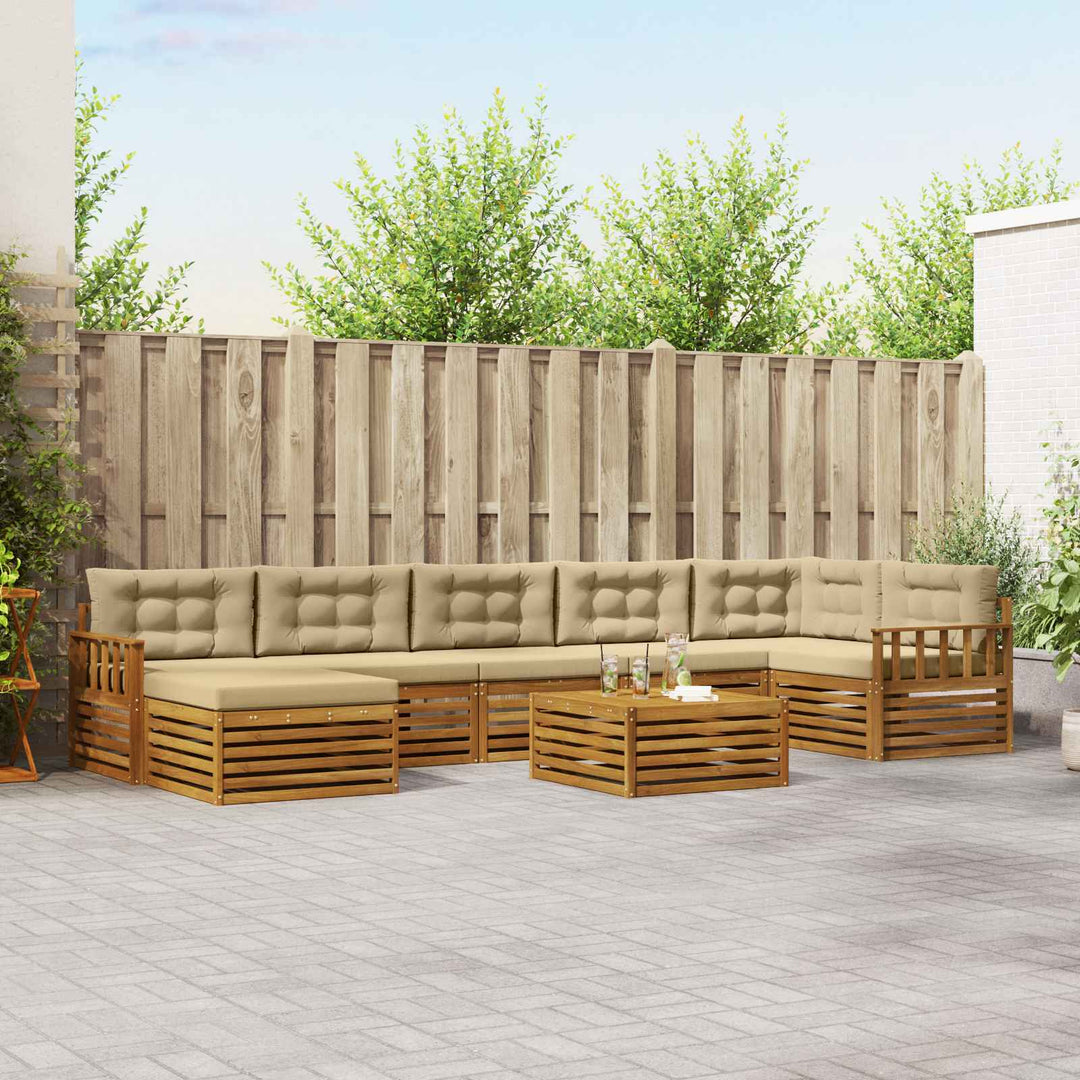 Udendørs sofagruppe 8 stk. Naturlig og Beige