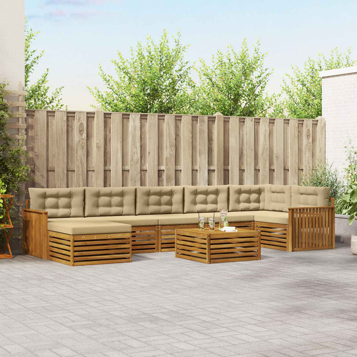 Udendørs sofagruppe 8 stk. Naturlig og Beige