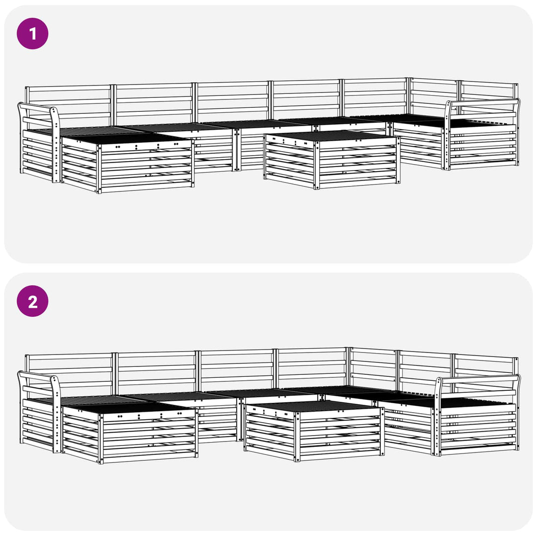 Udendørs sofagruppe 8 stk. Naturfarvet