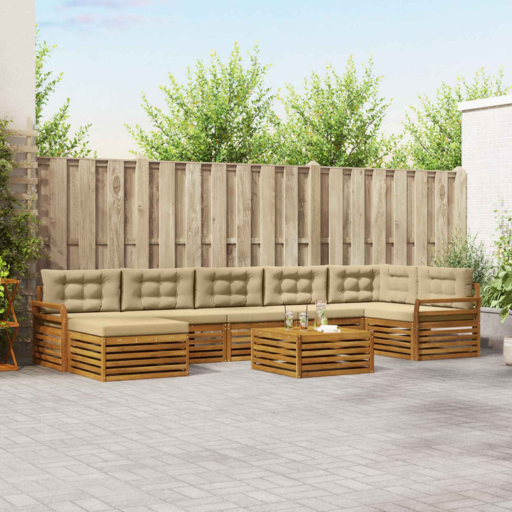 Udendørs sofagruppe 8 stk. Naturlig og Beige