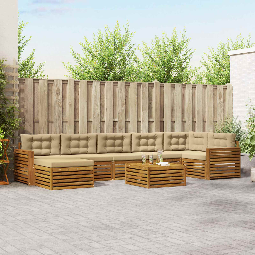 Udendørs sofagruppe 8 stk. Naturlig og Beige